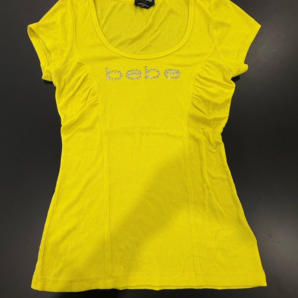 Bebe Bright Yellow Short Sleeve Tee